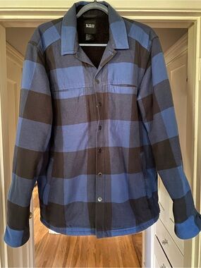 5.11 Tactical Men’s Blue and Black Plaid Shirt Jacket